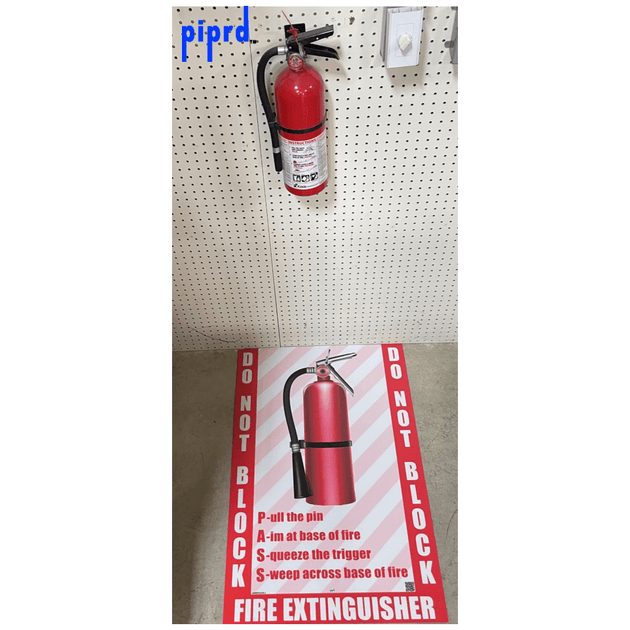 Fire Extinguisher Do Not Block - Floor Sign with Icon